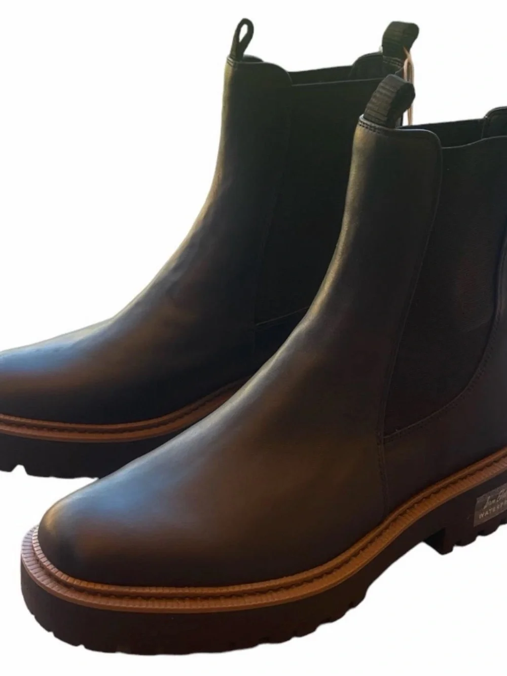 Sam Edelman Women's 9.5 Laguna Waterproof Leather Lug Sole  Chelsea boots